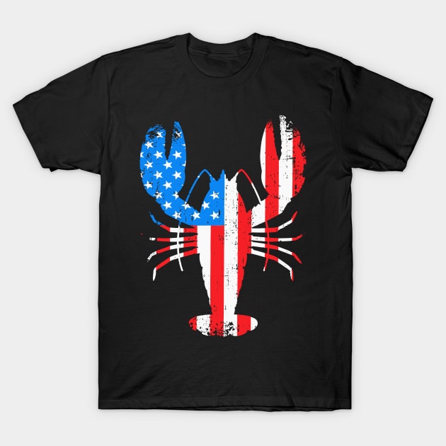 Mardi Gras Crawfish with US American Stars and stripes flag T-Shirt by LEGO